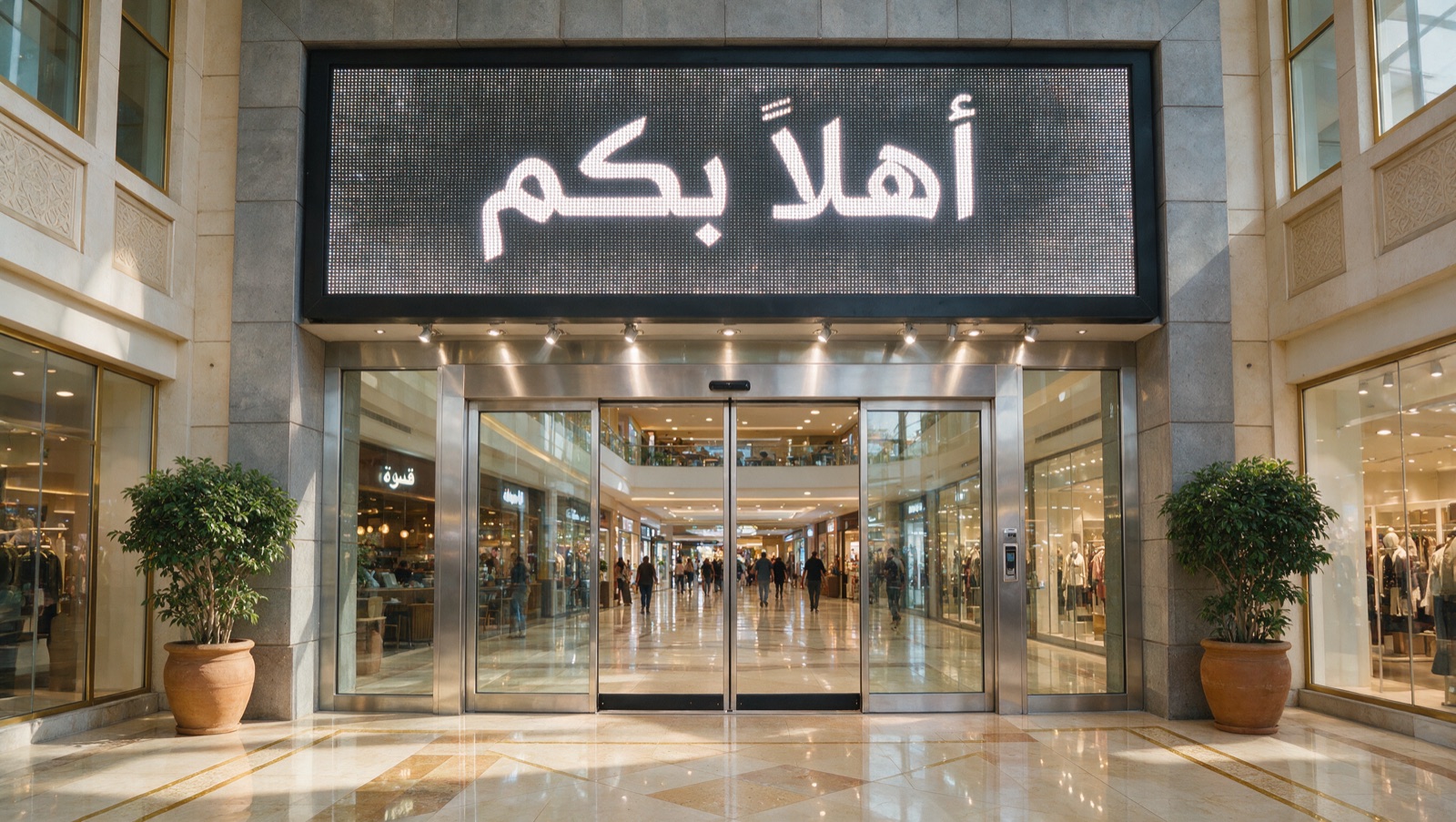 Arabic street scene with rendered signage