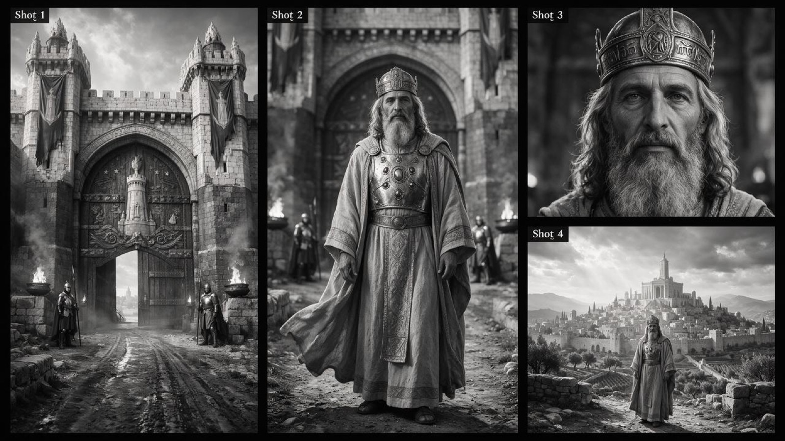Four-shot cinematic sequence